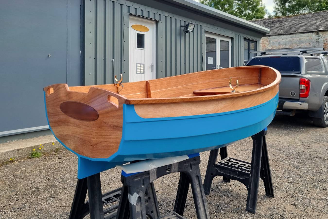 Custom built Stem dinghy painted and varnished