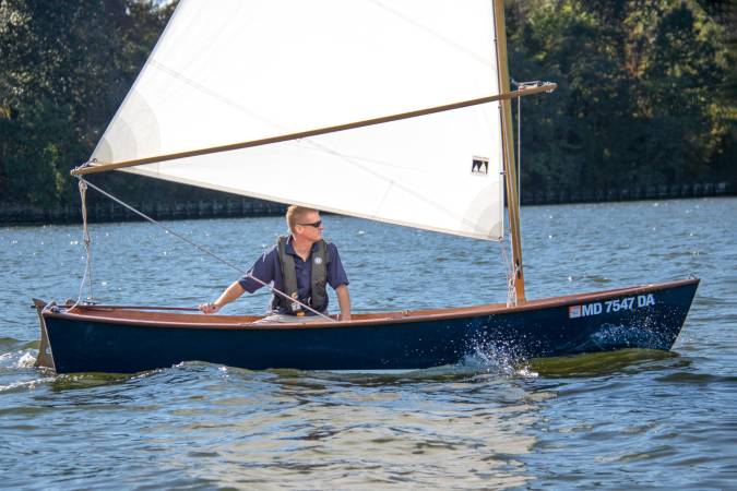 The Jimmy Skiff II is a fun and stable wooden sailing boat built from a plywood kit