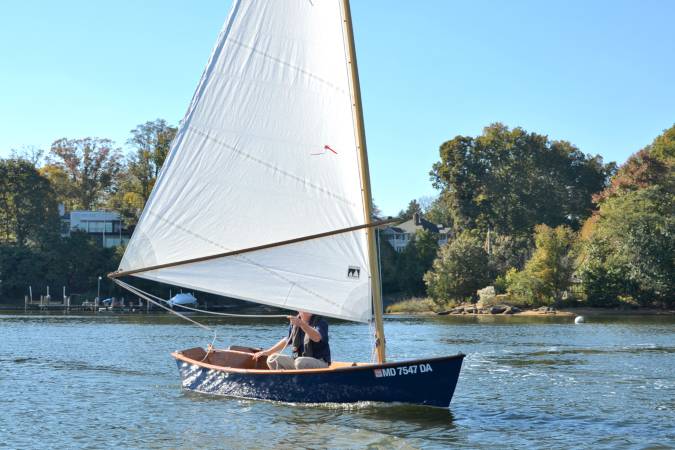 The Jimmy Skiff II is a fun and stable wooden sailing boat built from a plywood kit