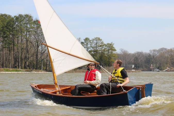 The Jimmy Skiff II is a fun and stable wooden sailing boat built from a plywood kit