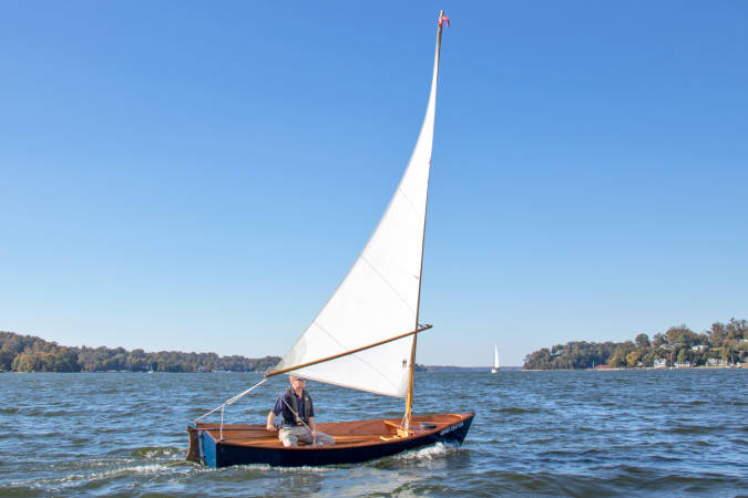 The Jimmy Skiff II is a fun and stable wooden sailing boat built from a plywood kit