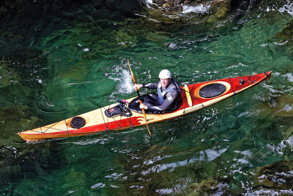 The Petrel Play SG is a shorter sea kayak for surfing big waves or exploring lakes