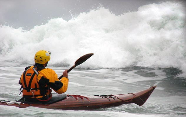 Petrel cedar strip sea kayak for rough water