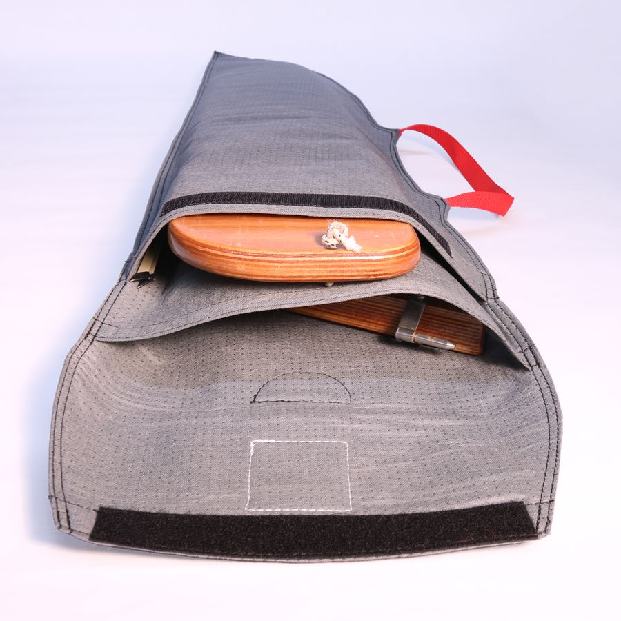 The custom made foils bag for the PT 11 nesting dinghy