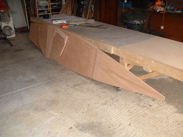 Building keel of 13 foot Houdini sailing dinghy from plans